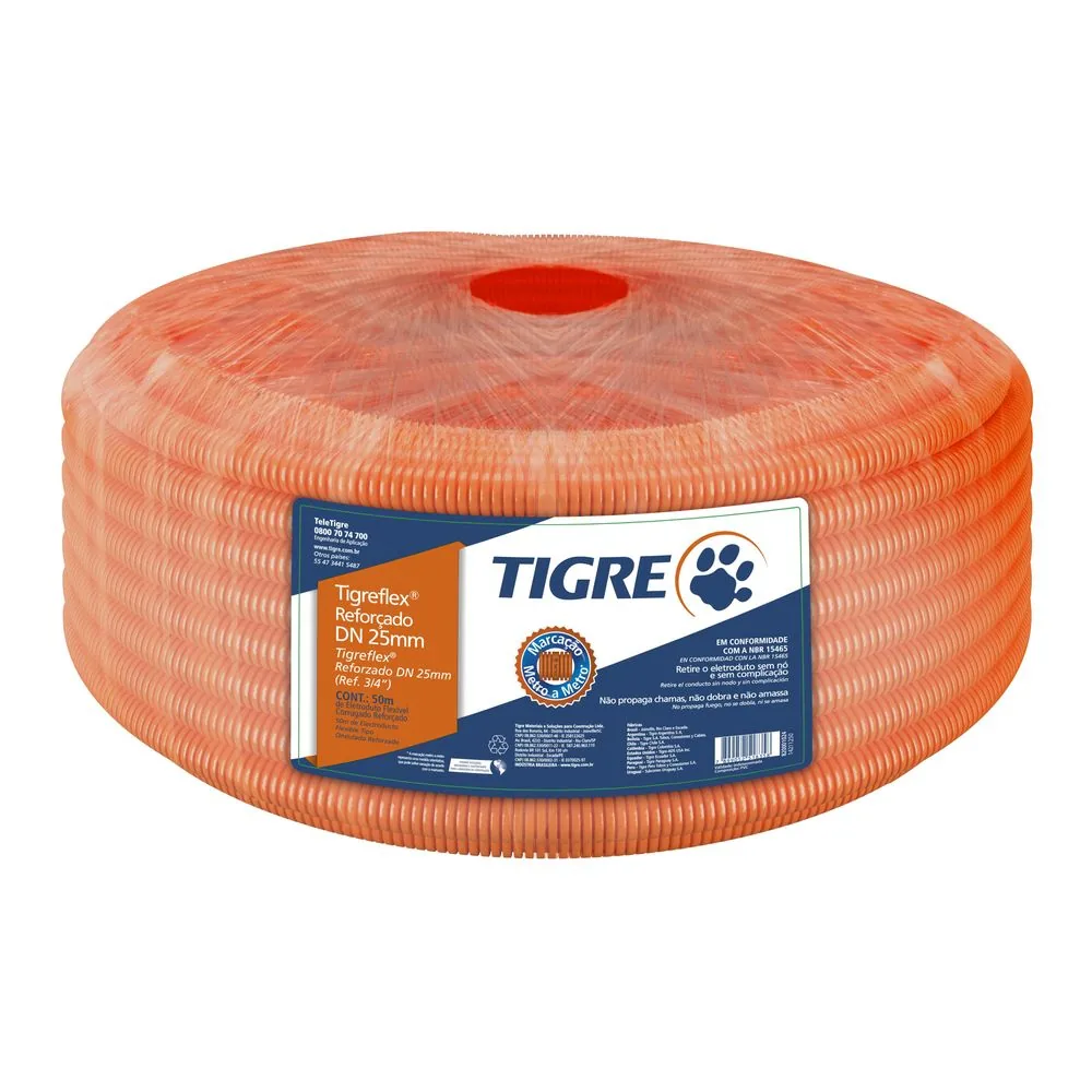 Eletroduto Conrrugado Tigre 25mm Laranja