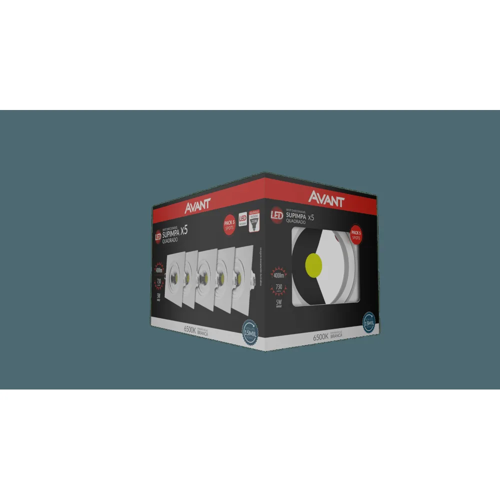 Spot Embramaco Quadrado Supimpa Avant BR 6500K 5W
