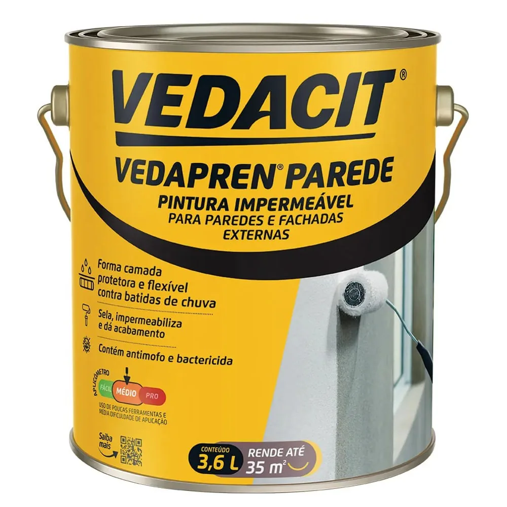 Impermeabilizante Vedapren Parede Branco 3.600L - Vedacit (Otto Baumgart)