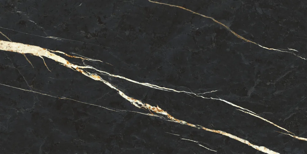 Piso cerâmico polido Armani Black 56x113 - Incopisos