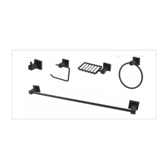 Kit de Acessórios Quadr. Black Luxo 5 Pçs Cod. 0415 - Metal Tech